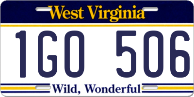 WV license plate 1GO506