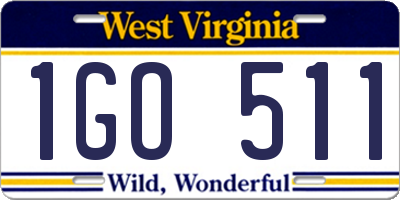 WV license plate 1GO511