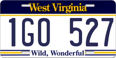 WV license plate 1GO527