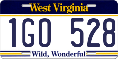 WV license plate 1GO528
