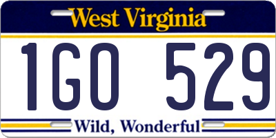 WV license plate 1GO529