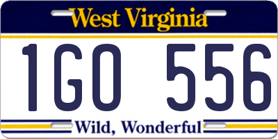 WV license plate 1GO556
