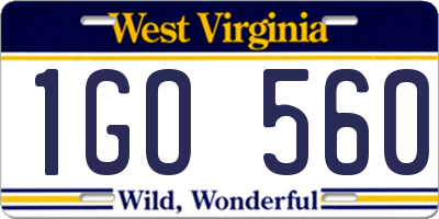 WV license plate 1GO560