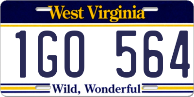 WV license plate 1GO564