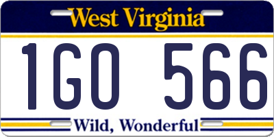WV license plate 1GO566