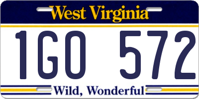 WV license plate 1GO572