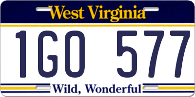 WV license plate 1GO577