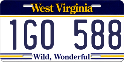 WV license plate 1GO588