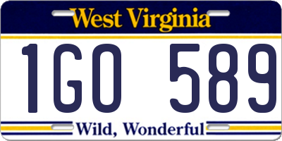 WV license plate 1GO589