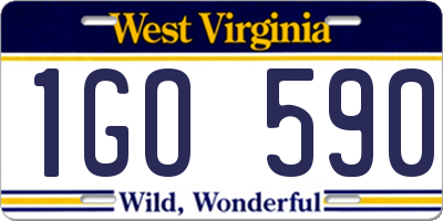 WV license plate 1GO590