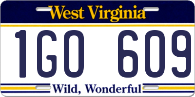 WV license plate 1GO609