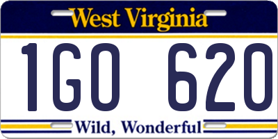 WV license plate 1GO620
