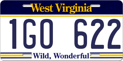 WV license plate 1GO622
