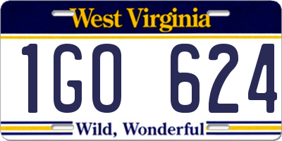 WV license plate 1GO624