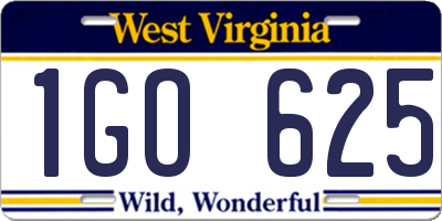 WV license plate 1GO625