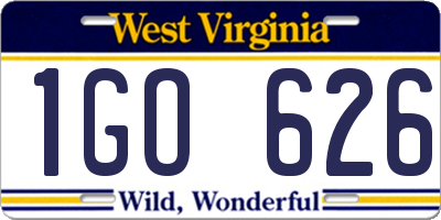 WV license plate 1GO626