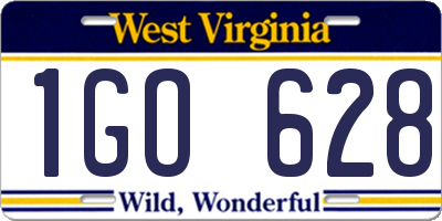 WV license plate 1GO628