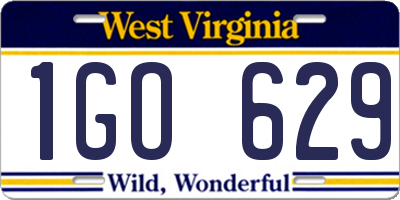 WV license plate 1GO629