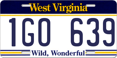 WV license plate 1GO639