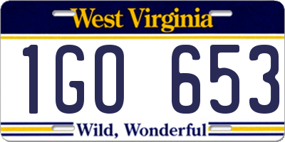 WV license plate 1GO653