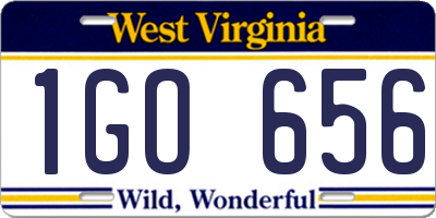 WV license plate 1GO656