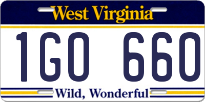 WV license plate 1GO660