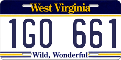 WV license plate 1GO661