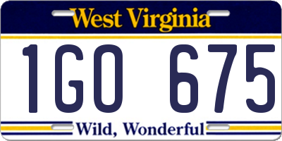 WV license plate 1GO675