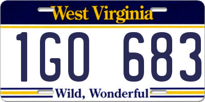 WV license plate 1GO683