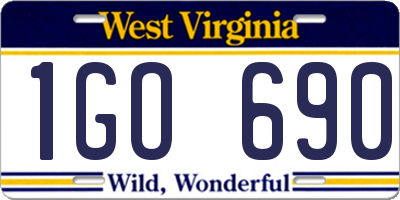 WV license plate 1GO690