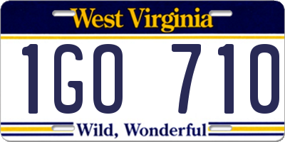 WV license plate 1GO710