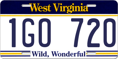 WV license plate 1GO720