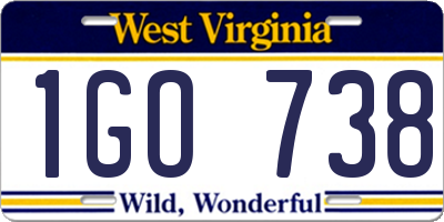 WV license plate 1GO738