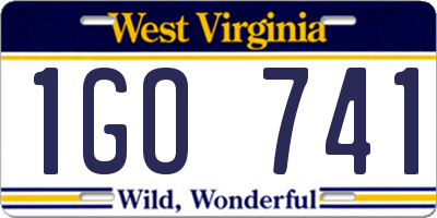 WV license plate 1GO741