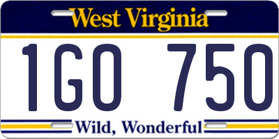 WV license plate 1GO750