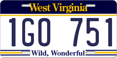 WV license plate 1GO751