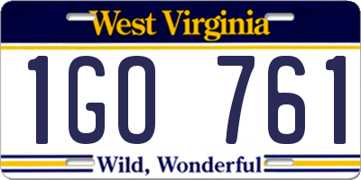 WV license plate 1GO761