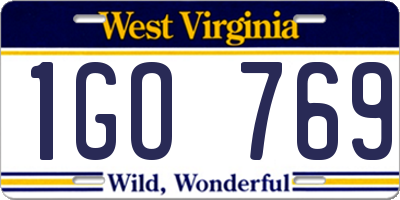WV license plate 1GO769