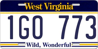 WV license plate 1GO773