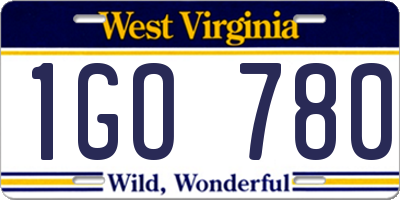 WV license plate 1GO780