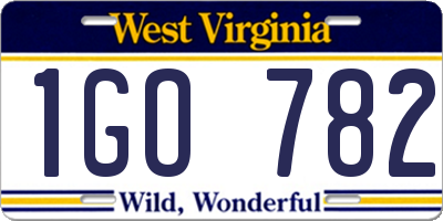 WV license plate 1GO782