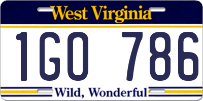WV license plate 1GO786
