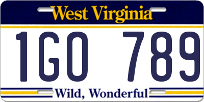WV license plate 1GO789