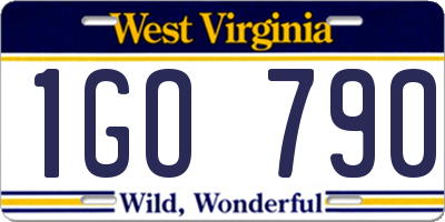 WV license plate 1GO790