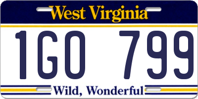 WV license plate 1GO799