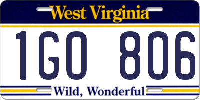 WV license plate 1GO806