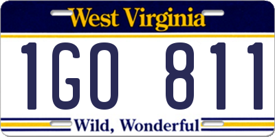 WV license plate 1GO811