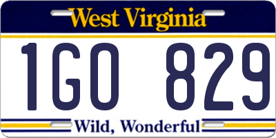 WV license plate 1GO829