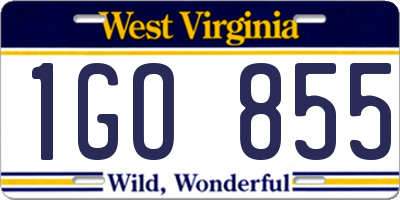 WV license plate 1GO855
