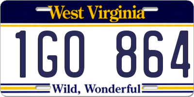 WV license plate 1GO864